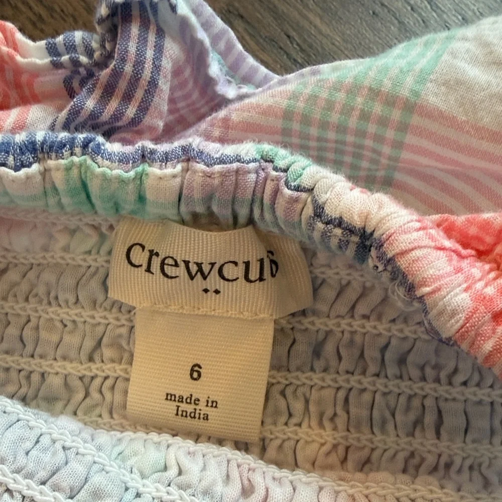 Crewcuts PastelPlaid Ruffle Kids Dress Size 6 - C12-004